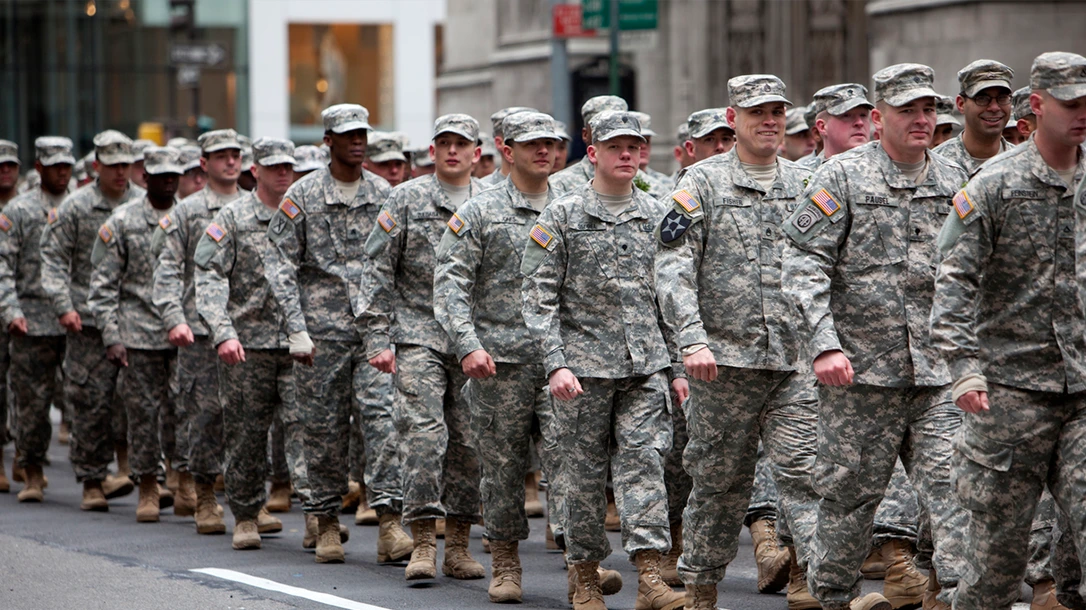 The United States Army marches in a parade in New York City.