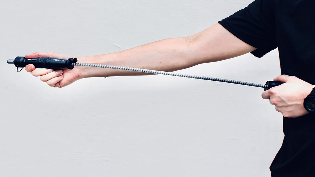 The Stinger Whip to Fist is highly effective against knife-wielding attackers.