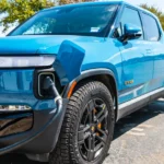 A Rivian electric truck capable of exploring the outdoors.