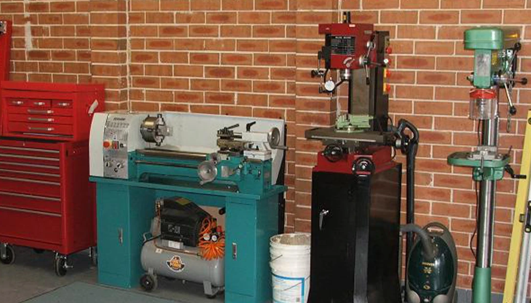 A close-up photo of a lathe.